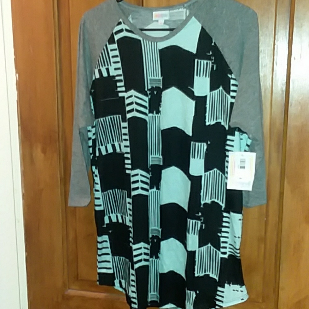 Lularoe Randy XL Light blue/teal and black